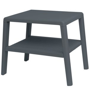 Wytrzymały stolik basenowy kawowy do ogrodu na taras z półką - ANTRACYT