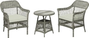 Komplet mebli balkonowych ROSETOWN beżowo-szary 3-częściowy