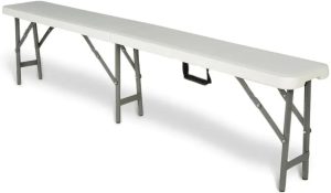 Ławka cateringowa składana biała 4-osobowa