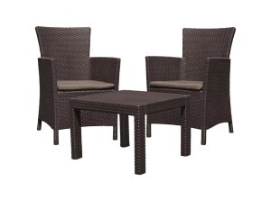 Komplet mebli balkonowych ROSARIO PE brązowy 3-częściowy