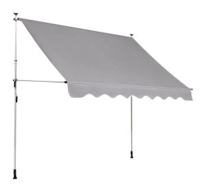 Markiza regulowana prosta szara - 2,5 x 1,5 m