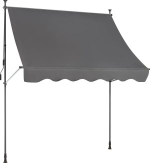 Markiza regulowana szara LED - 2 x 1,2 m