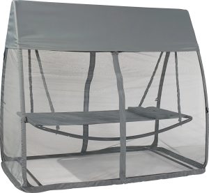 Hamak CRYSTAL BAY z moskitierą i daszkiem szary