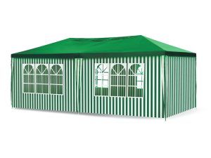 Pawilon ogrodowy biało-zielony - 3 x 6 m