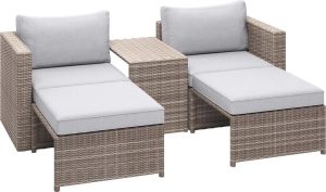 Komplet mebli balkonowych OLEA MINI COMPACT szary 5-częściowy