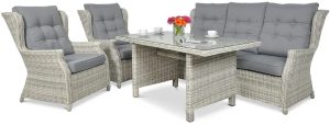 Komplet mebli jadalnianych TRIVENTO 3 DINING white grey 4-częściowy