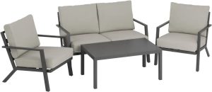Komplet mebli wypoczynkowych FODALE szary 4-częściowy