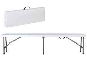 Ławka ogrodowa składana biała 4-osobowa