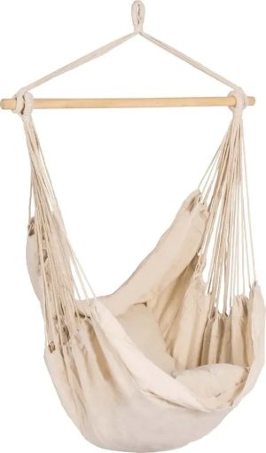 Fotel wiszący LYTTON beżowy - 110 x 150 cm