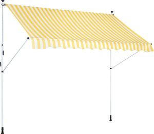 Markiza regulowana żółto-białe pasy - 2,95 x 1,5 m