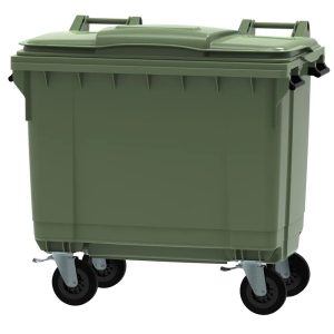 Pojemnik zielony na odpady szklane - 660 l