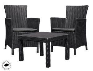 Komplet mebli balkonowych ROSARIO PE grafit 3-częściowy