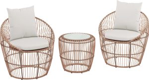 Komplet mebli balkonowych KUMBIA szary 3-częściowy