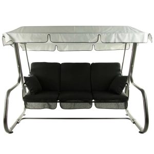 Huśtawka ogrodowa RIMINI czarna 3-osobowa