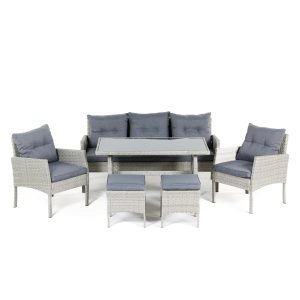 Komplet mebli wypoczynkowych KARIMA szary 6-częściowy