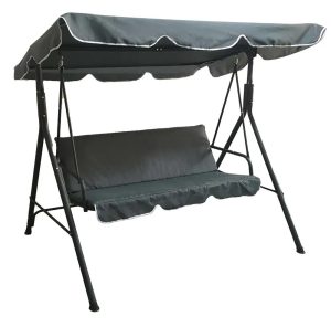 Huśtawka ogrodowa PERITIBA ciemnoszara 3-osobowa