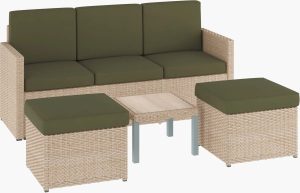 Komplet mebli wypoczynkowych VAMO zielony 4-częściowy