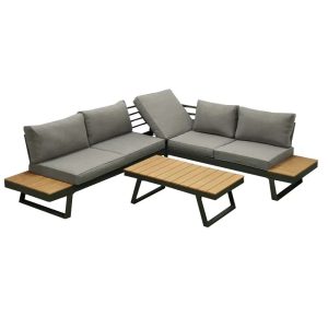 Komplet mebli ogrodowych LIVORNO szary 3-częściowy