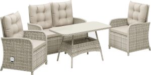 Komplet mebli wypoczynkowych VANVILLE beżowy 4 częściowy