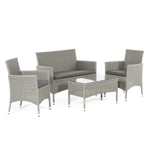 Komplet mebli wypoczynkowych RIVEN szary 4-częściowy