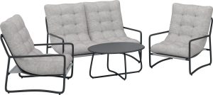 Komplet mebli wypoczynkowych PATTERSON jasnoszary 4-częściowy