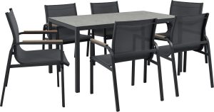 Komplet mebli jadalnianych KULINA antracyt 7-częściowy