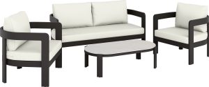 Komplet mebli wypoczynkowych SORRENO biały/antracyt 4-częściowy