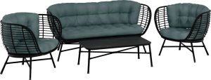 Komplet mebli wypoczynkowych WAVELAND zielony 4-częściowy