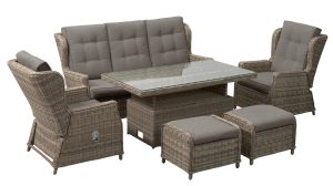 Komplet mebli ogrodowych TOSCA szarobeżowy 6-częściowy
