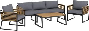 Komplet mebli wypoczynkowych FOLKSTON antracyt 4-częściowy