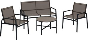 Komplet mebli wypoczynkowych TAPENA szarobeżowy 4-częściowy