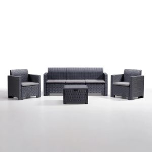Komplet mebli ogrodowych NEBRASKA antracyt 4-częściowy