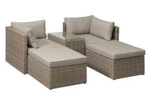 Komplet mebli wypoczynkowych OLINA beżowy 5-częściowy