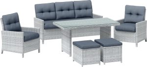 Komplet mebli wypoczynkowych LUCIARA NEW szary 6-częściowy