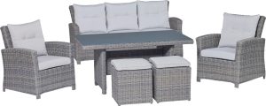 Komplet mebli wypoczynkowych VERMONT szary 6-częściowy