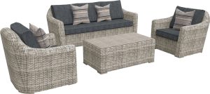 Komplet mebli wypoczynkowych NEW ORLEANS szary 4-częściowy