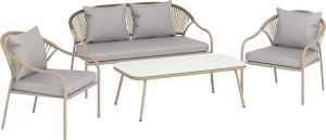 Komplet mebli wypoczynkowych BRYSON szary 4-częściowy