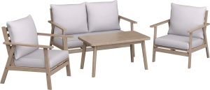 Komplet mebli wypoczynkowych WOODSBORO szary 4-częściowy