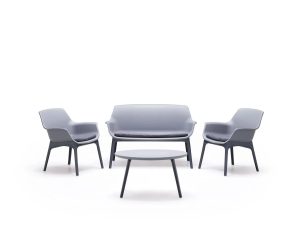Komplet mebli wypoczynkowych LUXOR szary 4-częściowy