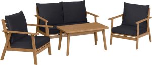 Komplet mebli wypoczynkowych WOODSBORO antracyt 4-częściowy