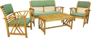 Komplet mebli wypoczynkowych ALFENAS akacja 4-częściowy