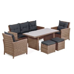 Komplet mebli wypoczynkowych PANAMA antracyt 6-częściowy