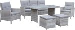 Komplet mebli wypoczynkowych LUCIARA szary 6-częściowy