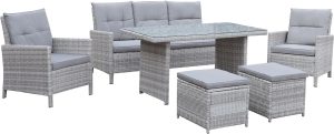 Komplet mebli wypoczynkowych LUCIARA szary 6-częściowy