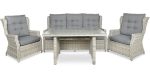 Komplet mebli ogrodowych SIENA jasnoszary 4-częściowy
