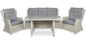 Komplet mebli ogrodowych SIENA jasnoszary 4-częściowy