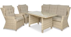 Komplet mebli ogrodowych SIENA beżowy 4-częściowy