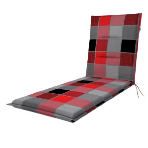 Poduszka na leżankę SPOT 6118 czerwono-czarna krata