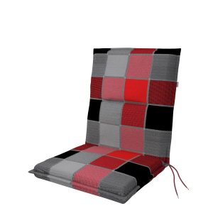 Poduszka na krzesło SPOT 6118 czerwono-czarna krata