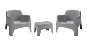 Komplet mebli balkonowych IBIZA szary 3-częściowy